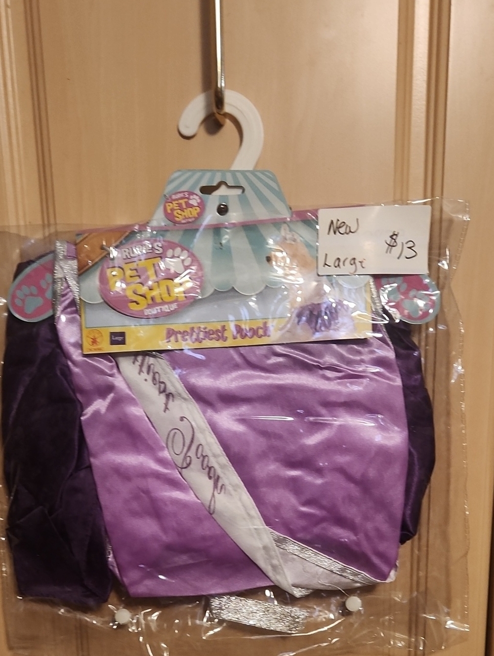 Prettiest Pooch Rubie's Purple and Silver Pet Princess Sash Costume